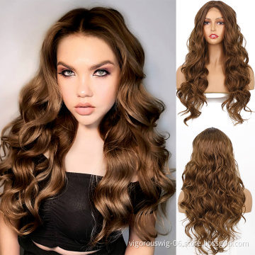 Pre Plucked Hair Line Synthetic Hair Fiber Wigs Women Xuchang U Part Lace Front Wig Curly Long Cheap Good Heat Resistant Hair